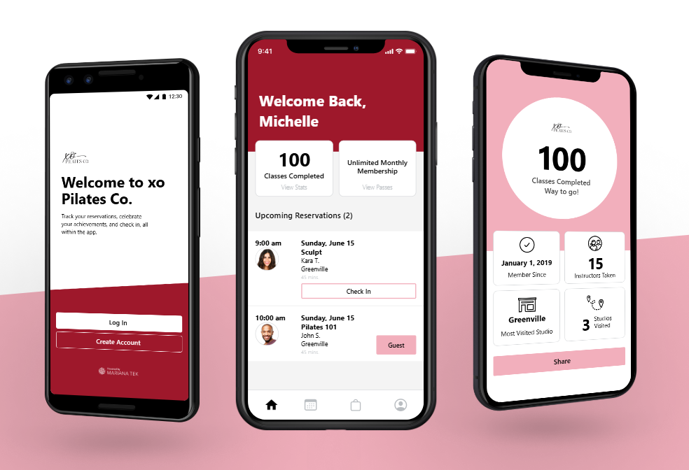 XO Pilates Co app ad